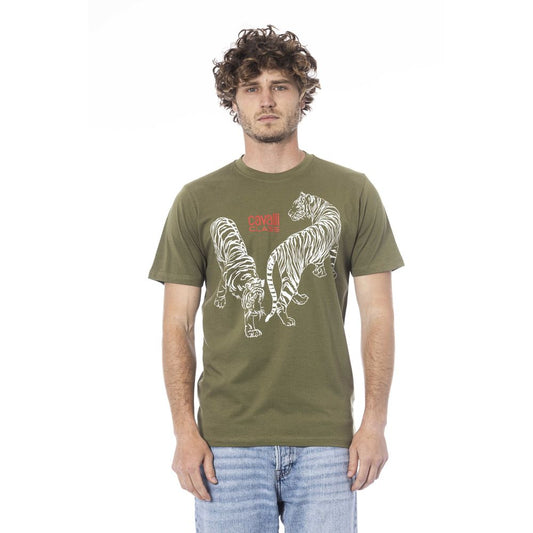 Green Cotton Men T-Shirt - GlamHub Luxury and Icon Brand Clothing