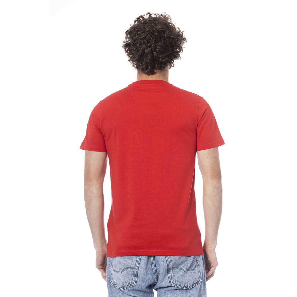 Red Cotton Men T-Shirt - GlamHub Luxury and Icon Brand Clothing