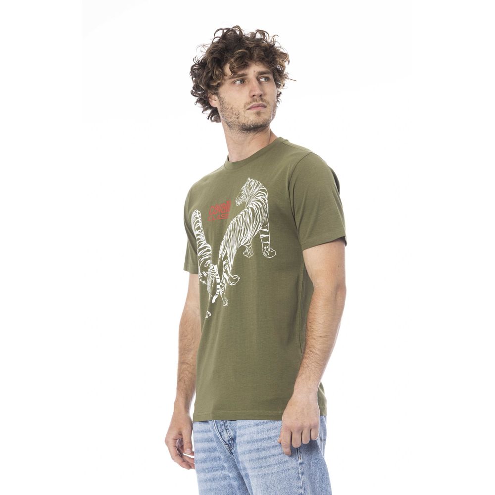 Green Cotton Men T-Shirt - GlamHub Luxury and Icon Brand Clothing