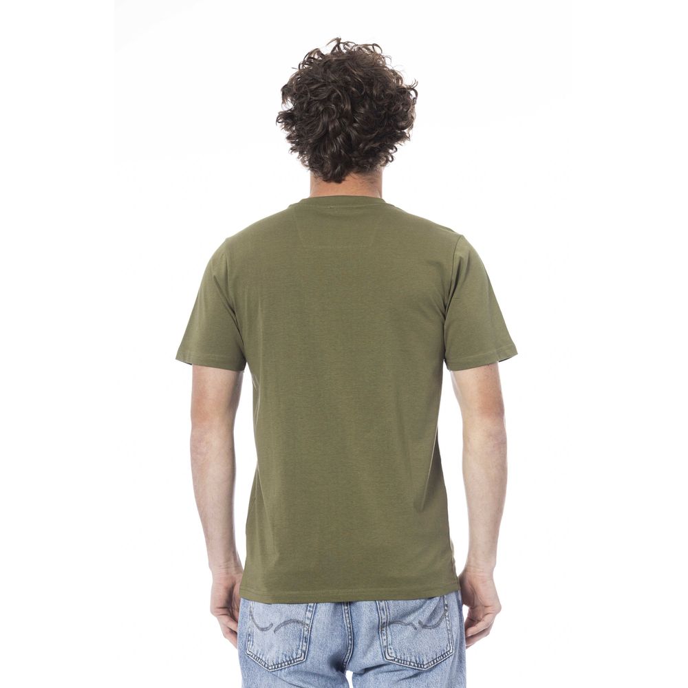 Green Cotton Men T-Shirt - GlamHub Luxury and Icon Brand Clothing