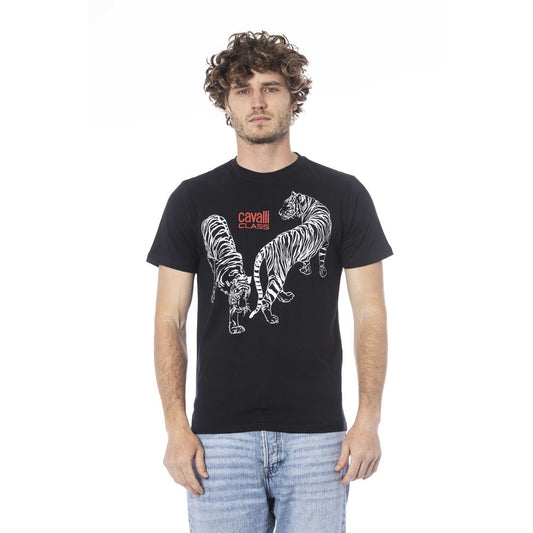 Black Cotton Men T-Shirt - GlamHub Luxury and Icon Brand Clothing