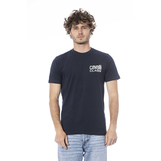 Blue Cotton Men T-Shirt - GlamHub Luxury and Icon Brand Clothing