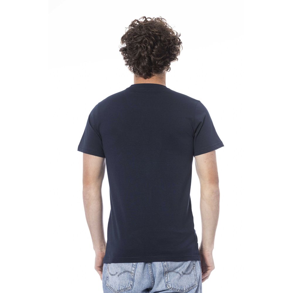 Blue Cotton Men T-Shirt - GlamHub Luxury and Icon Brand Clothing