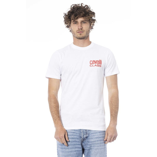 White Cotton Men T-Shirt - GlamHub Luxury and Icon Brand Clothing