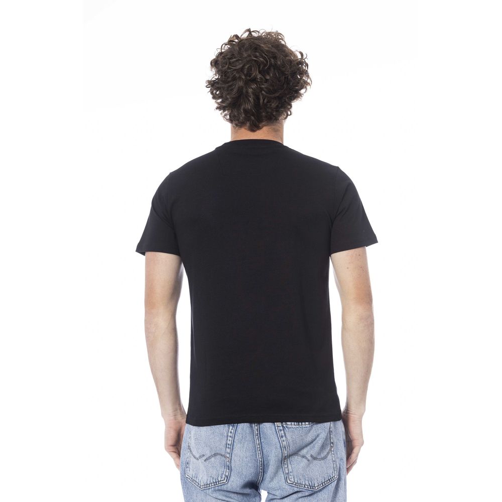 Black Cotton Men T-Shirt - GlamHub Luxury and Icon Brand Clothing