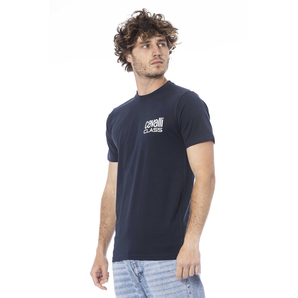 Blue Cotton Men T-Shirt - GlamHub Luxury and Icon Brand Clothing