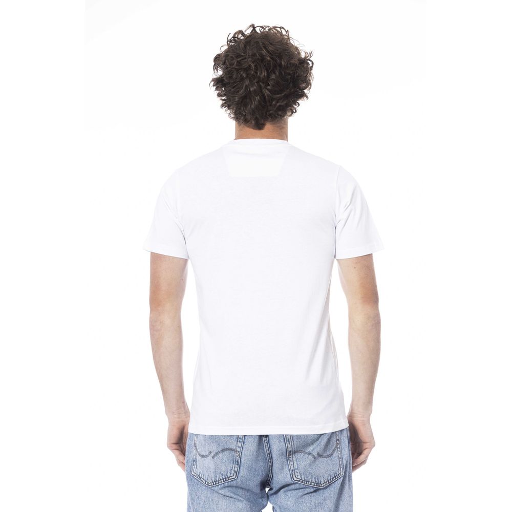 White Cotton Men T-Shirt - GlamHub Luxury and Icon Brand Clothing