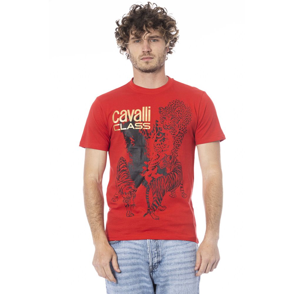 Red Cotton Men T-Shirt - GlamHub Luxury and Icon Brand Clothing