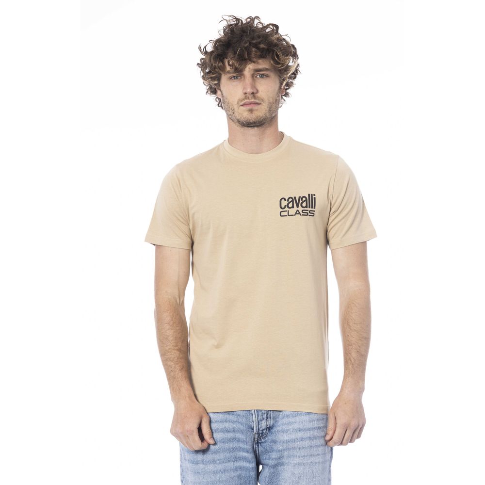 Beige Cotton Men T-Shirt - GlamHub Luxury and Icon Brand Clothing