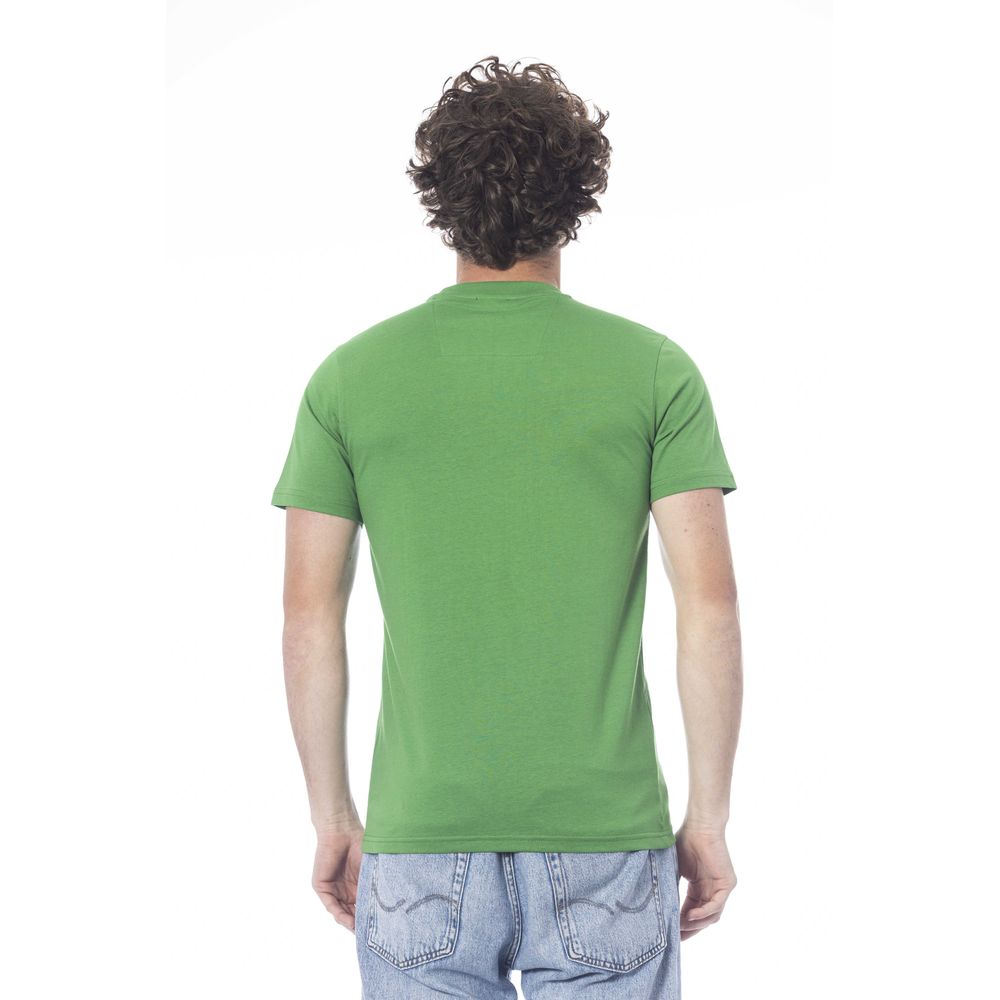 Green Cotton Men T-Shirt - GlamHub Luxury and Icon Brand Clothing