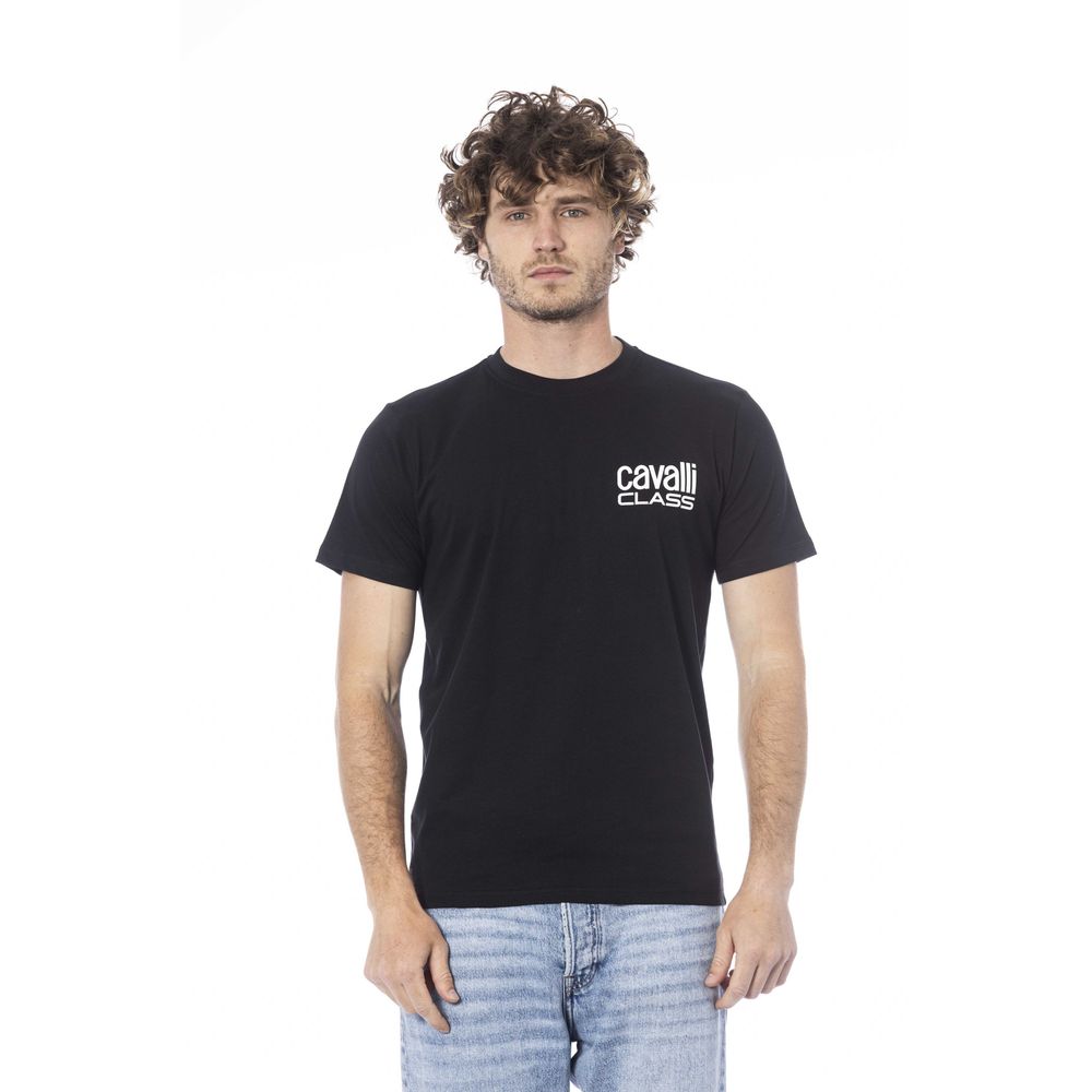 Black Cotton Men T-Shirt - GlamHub Luxury and Icon Brand Clothing