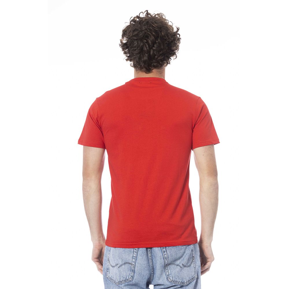 Red Cotton Men T-Shirt - GlamHub Luxury and Icon Brand Clothing