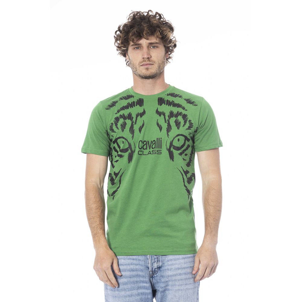 Green Cotton Men T-Shirt - GlamHub Luxury and Icon Brand Clothing