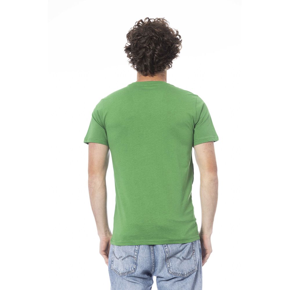 Green Cotton Men T-Shirt - GlamHub Luxury and Icon Brand Clothing