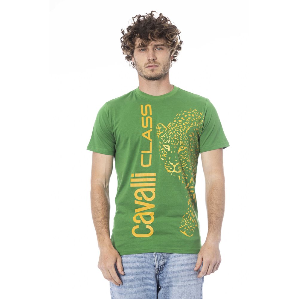 Green Cotton Men T-Shirt - GlamHub Luxury and Icon Brand Clothing