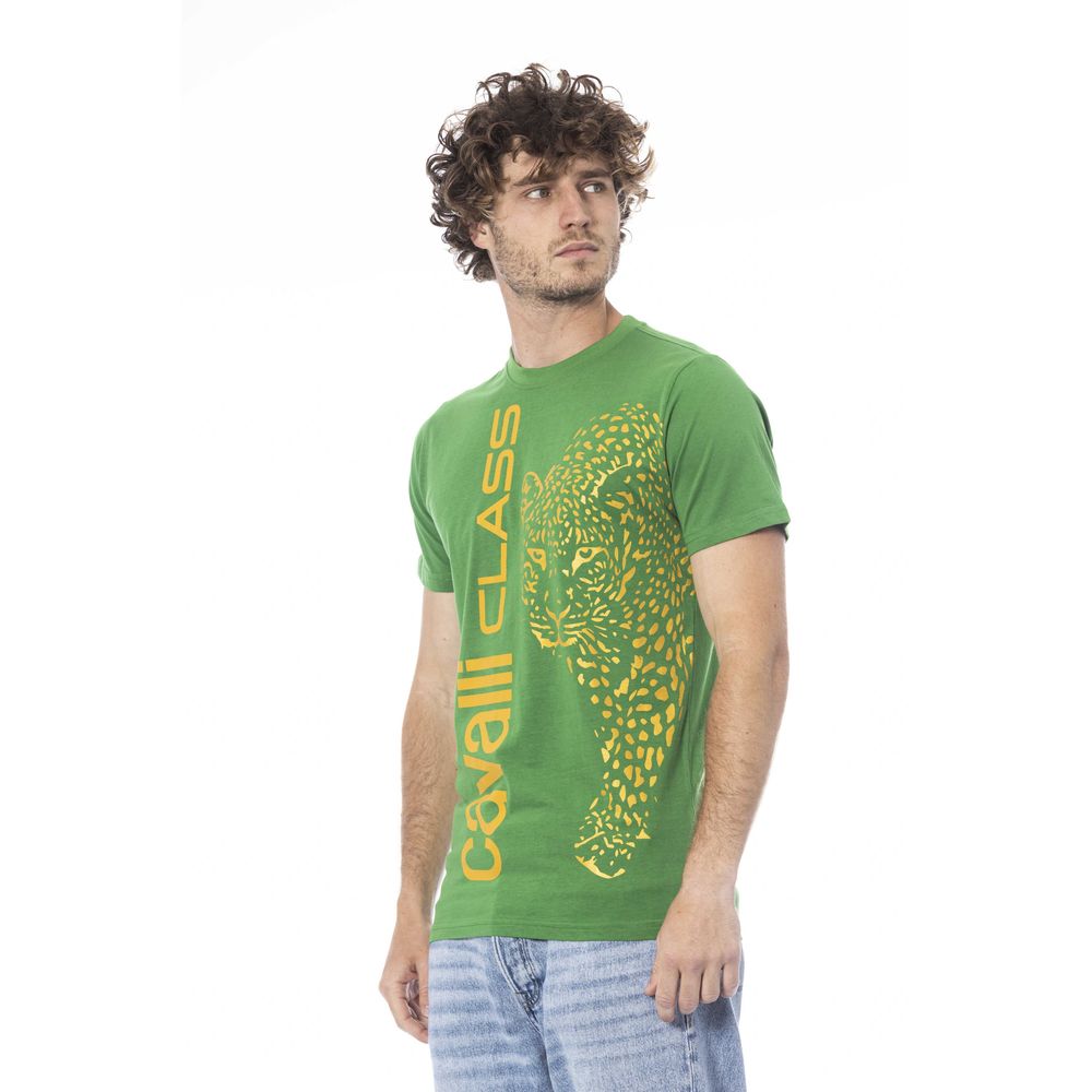 Green Cotton Men T-Shirt - GlamHub Luxury and Icon Brand Clothing