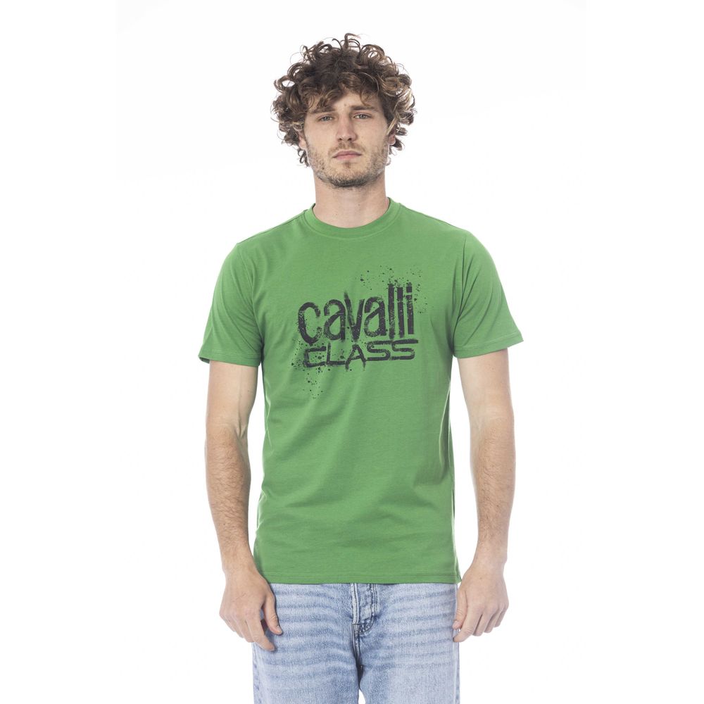 Green Cotton Men T-Shirt - GlamHub Luxury and Icon Brand Clothing