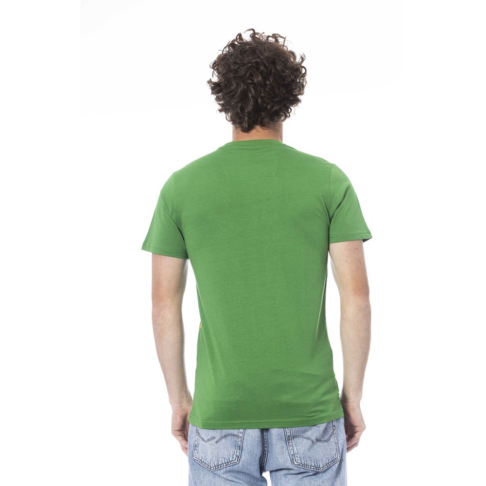 Green Cotton Men T-Shirt - GlamHub Luxury and Icon Brand Clothing