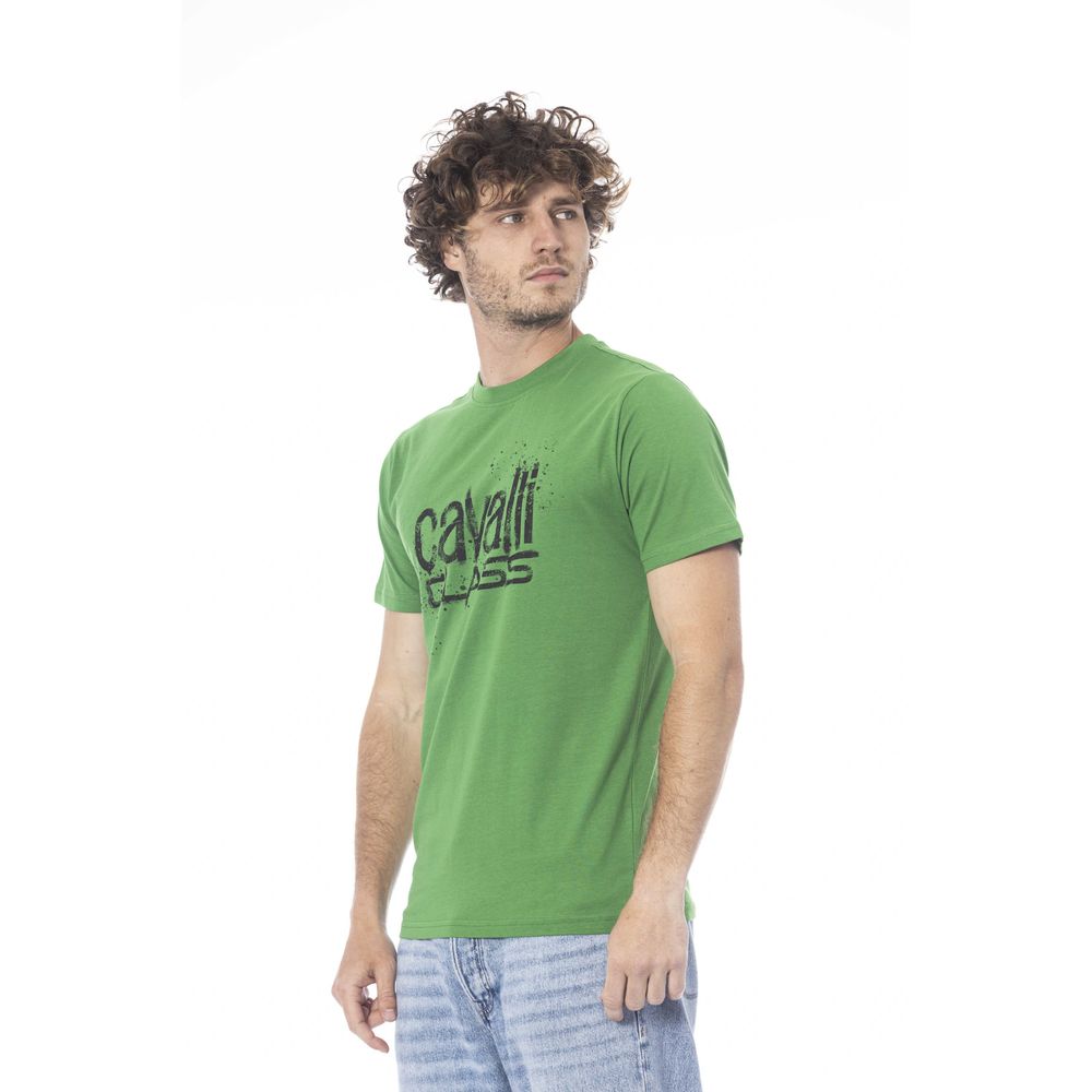 Green Cotton Men T-Shirt - GlamHub Luxury and Icon Brand Clothing