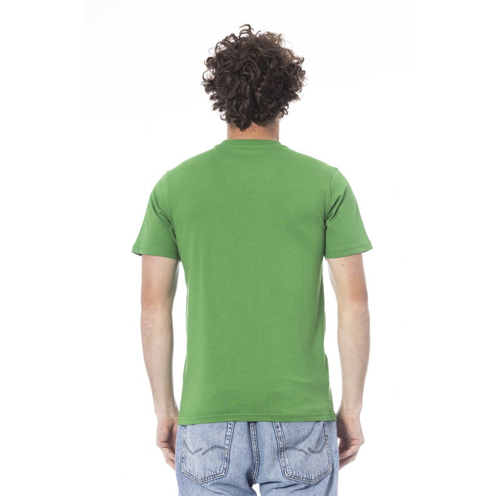 Green Cotton Men T-Shirt - GlamHub Luxury and Icon Brand Clothing