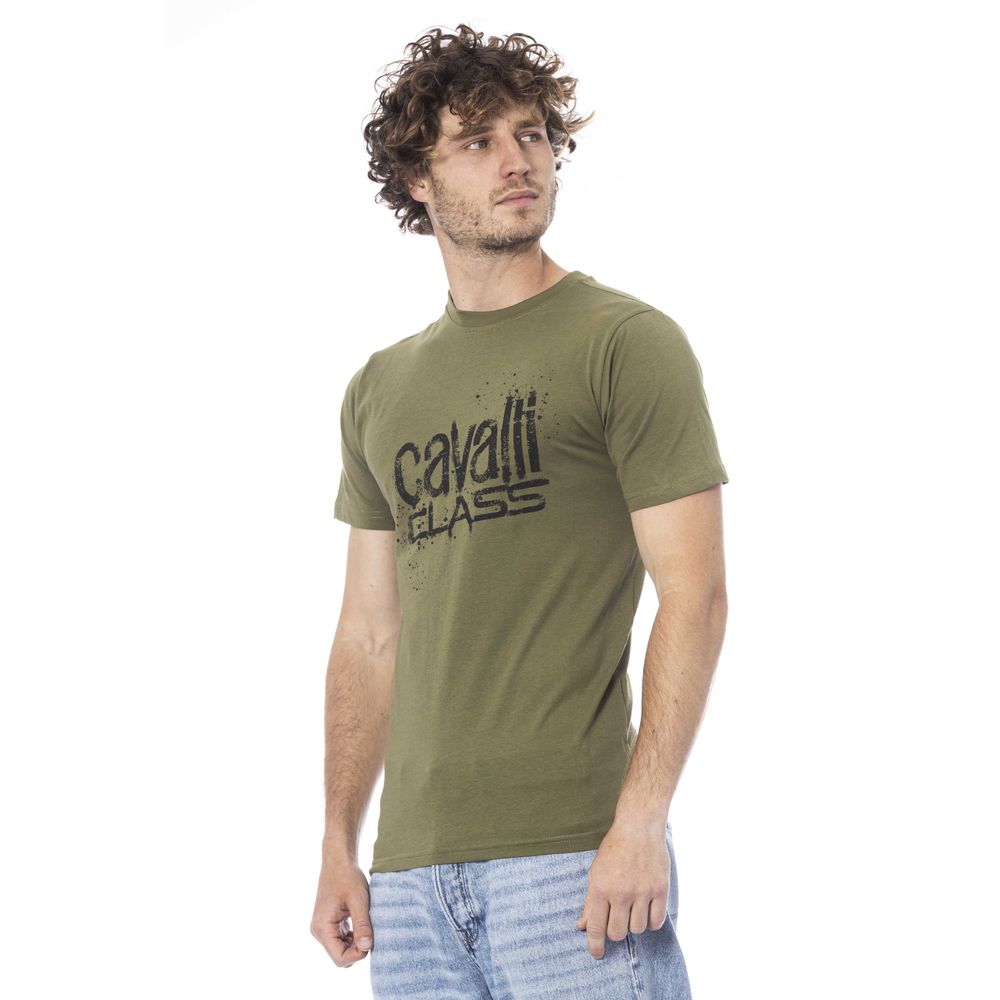 Green Cotton Men T-Shirt - GlamHub Luxury and Icon Brand Clothing