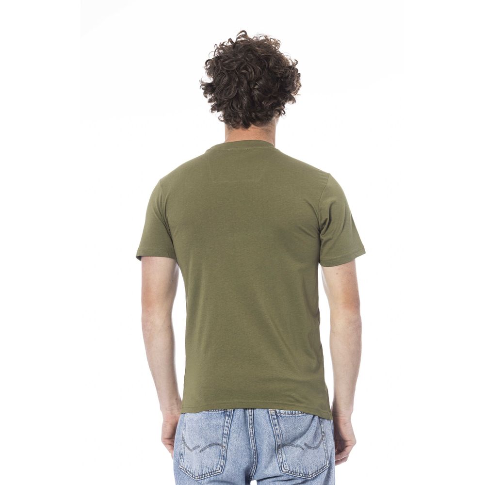 Green Cotton Men T-Shirt - GlamHub Luxury and Icon Brand Clothing