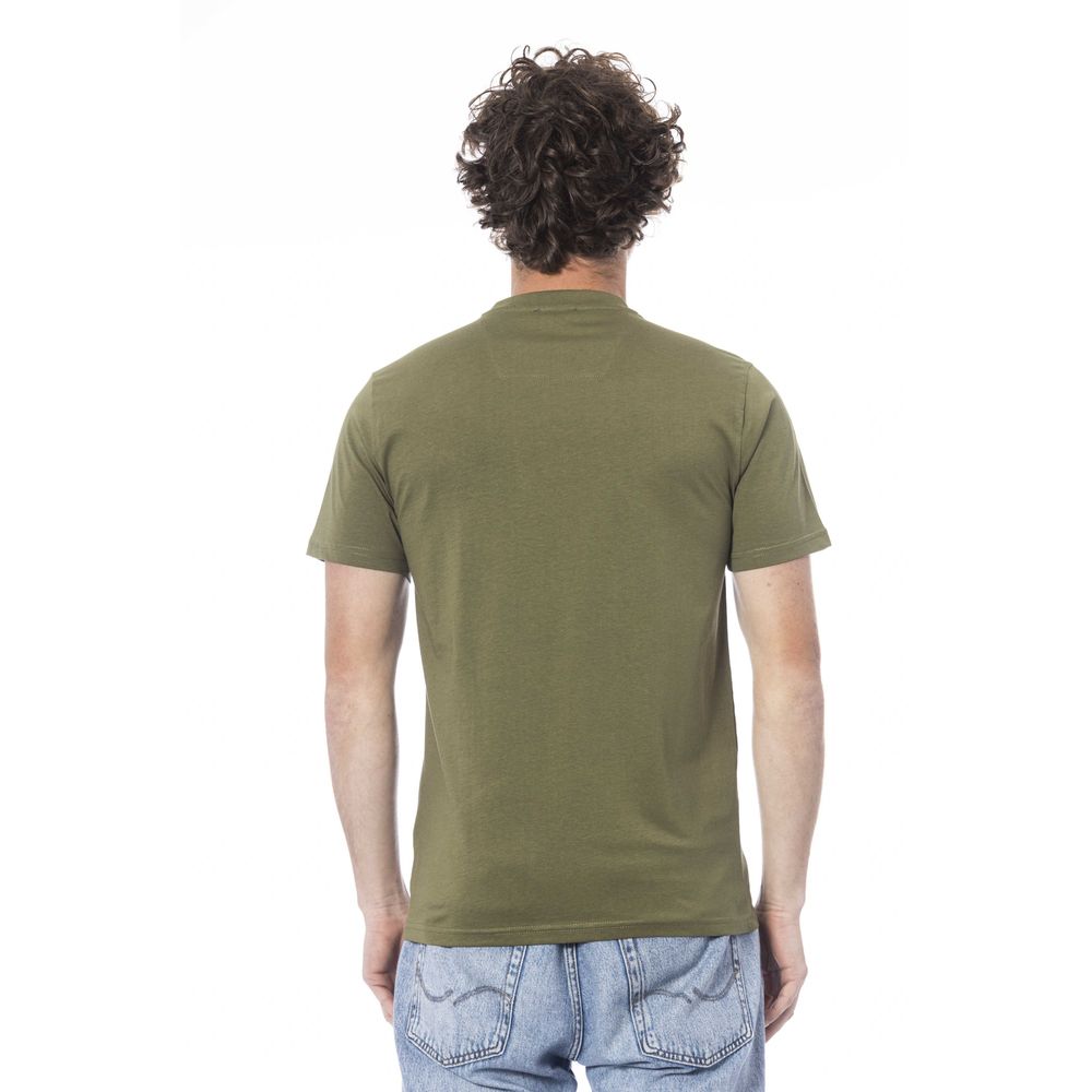 Green Cotton Men T-Shirt - GlamHub Luxury and Icon Brand Clothing