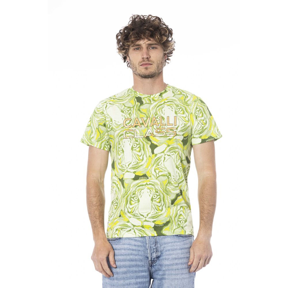 Green Cotton Men T-Shirt - GlamHub Luxury and Icon Brand Clothing