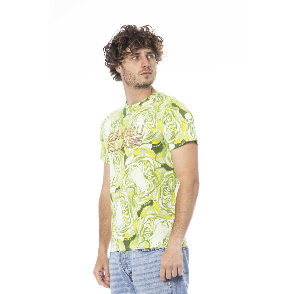 Green Cotton Men T-Shirt - GlamHub Luxury and Icon Brand Clothing