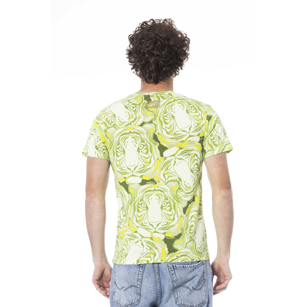 Green Cotton Men T-Shirt - GlamHub Luxury and Icon Brand Clothing