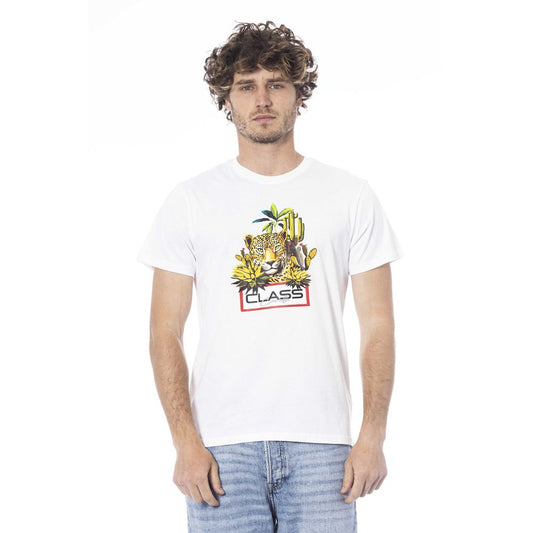 White Cotton Men T-Shirt - GlamHub Luxury and Icon Brand Clothing