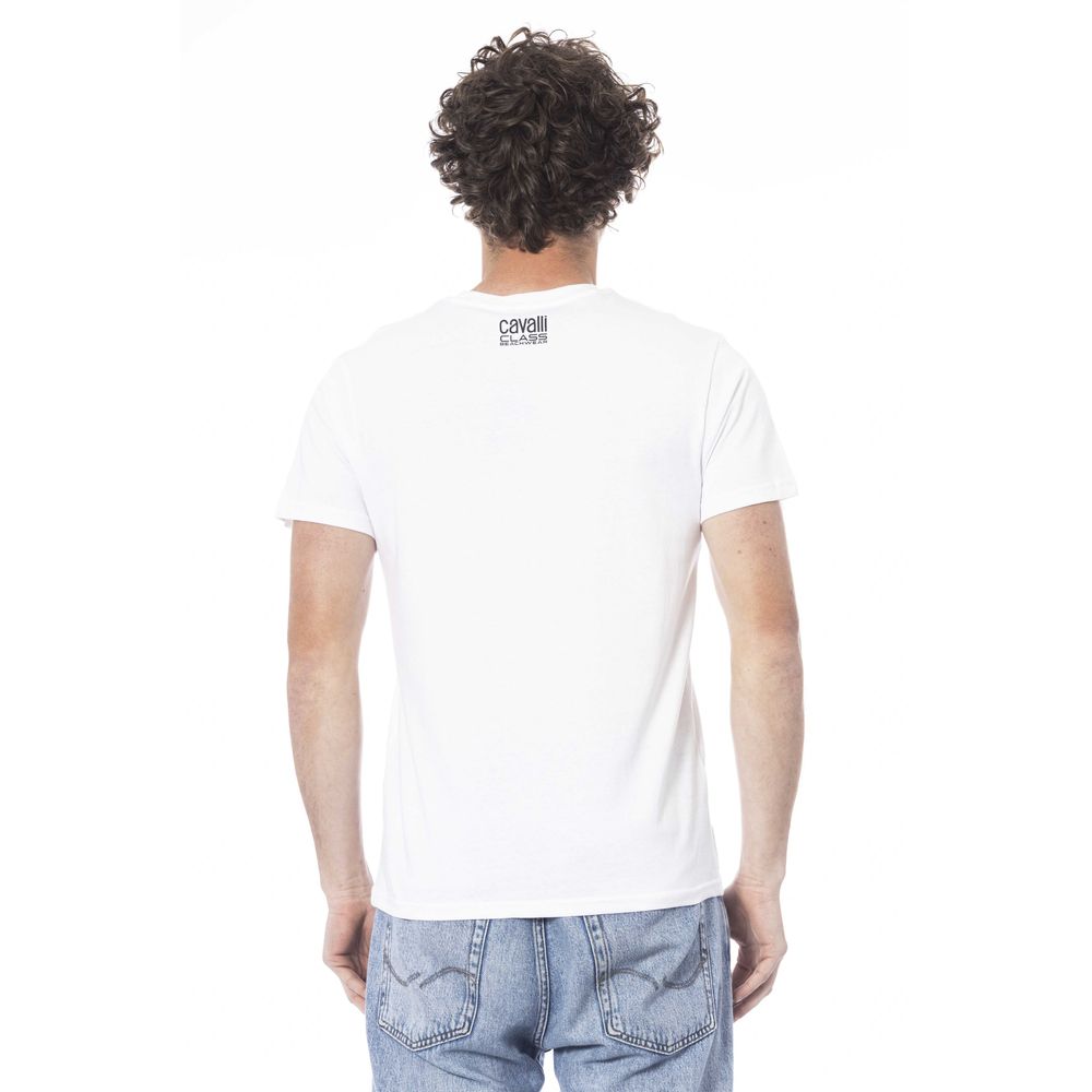 White Cotton Men T-Shirt - GlamHub Luxury and Icon Brand Clothing