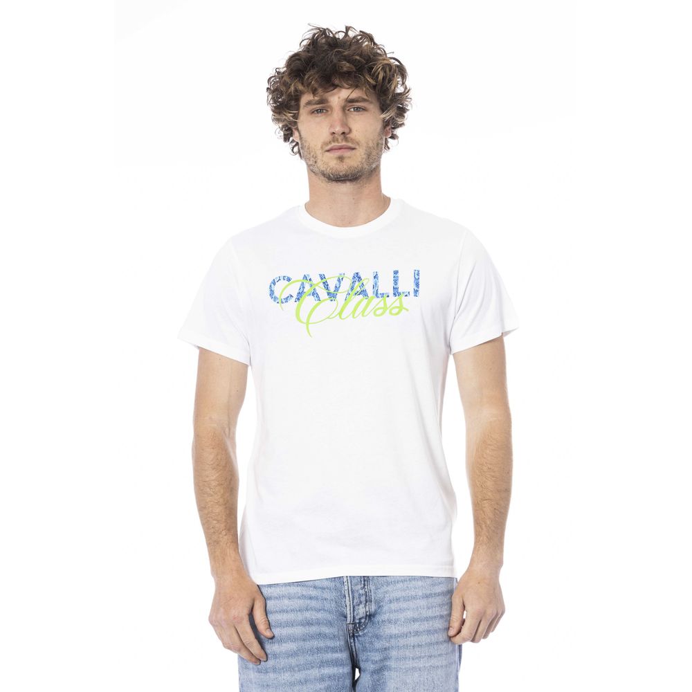 White Cotton Men T-Shirt - GlamHub Luxury and Icon Brand Clothing