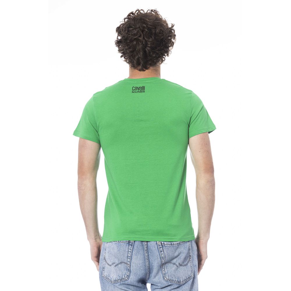 Green Cotton Men T-Shirt - GlamHub Luxury and Icon Brand Clothing