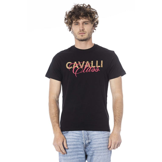 Black Cotton Men T-Shirt - GlamHub Luxury and Icon Brand Clothing