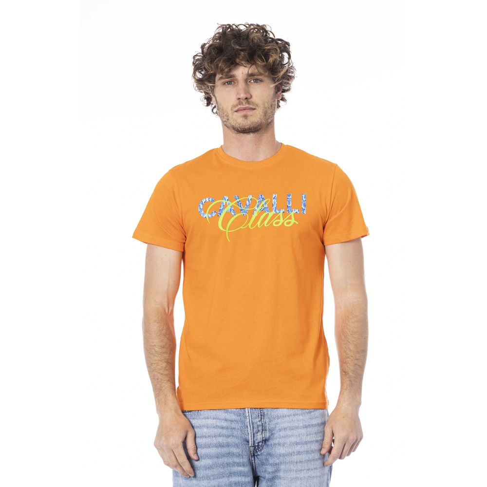 Orange Cotton Men T-Shirt - GlamHub Luxury and Icon Brand Clothing