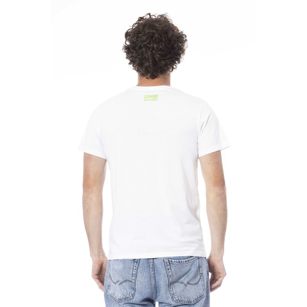 White Cotton Men T-Shirt - GlamHub Luxury and Icon Brand Clothing