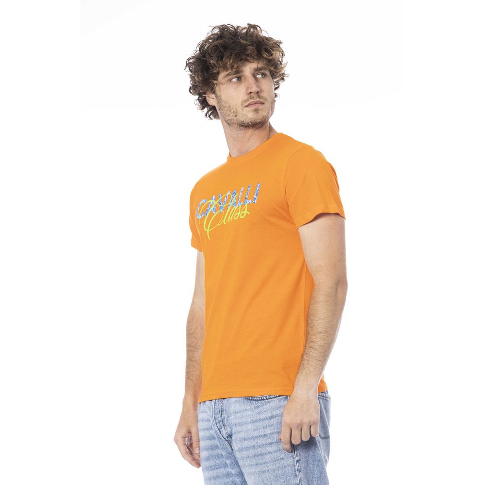 Orange Cotton Men T-Shirt - GlamHub Luxury and Icon Brand Clothing