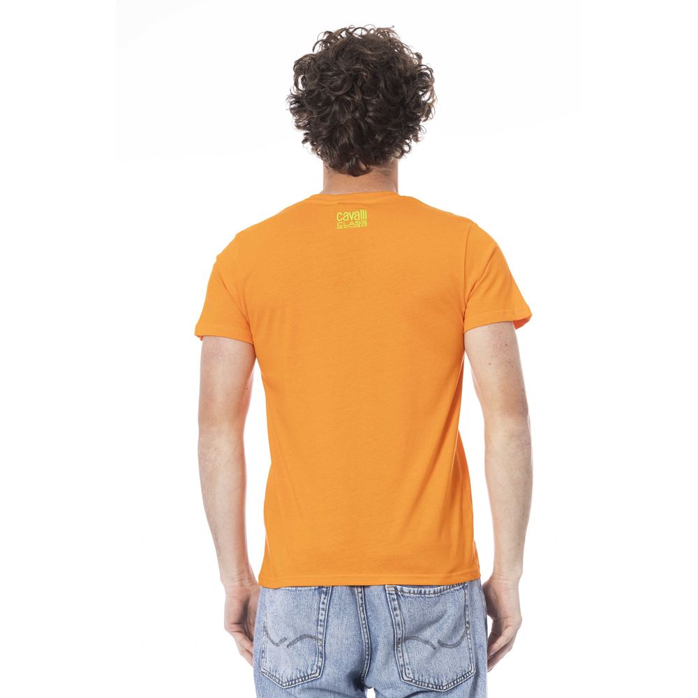 Orange Cotton Men T-Shirt - GlamHub Luxury and Icon Brand Clothing