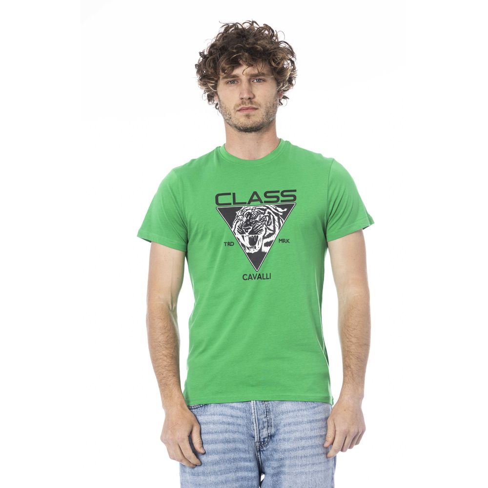 Green Cotton Men T-Shirt - GlamHub Luxury and Icon Brand Clothing