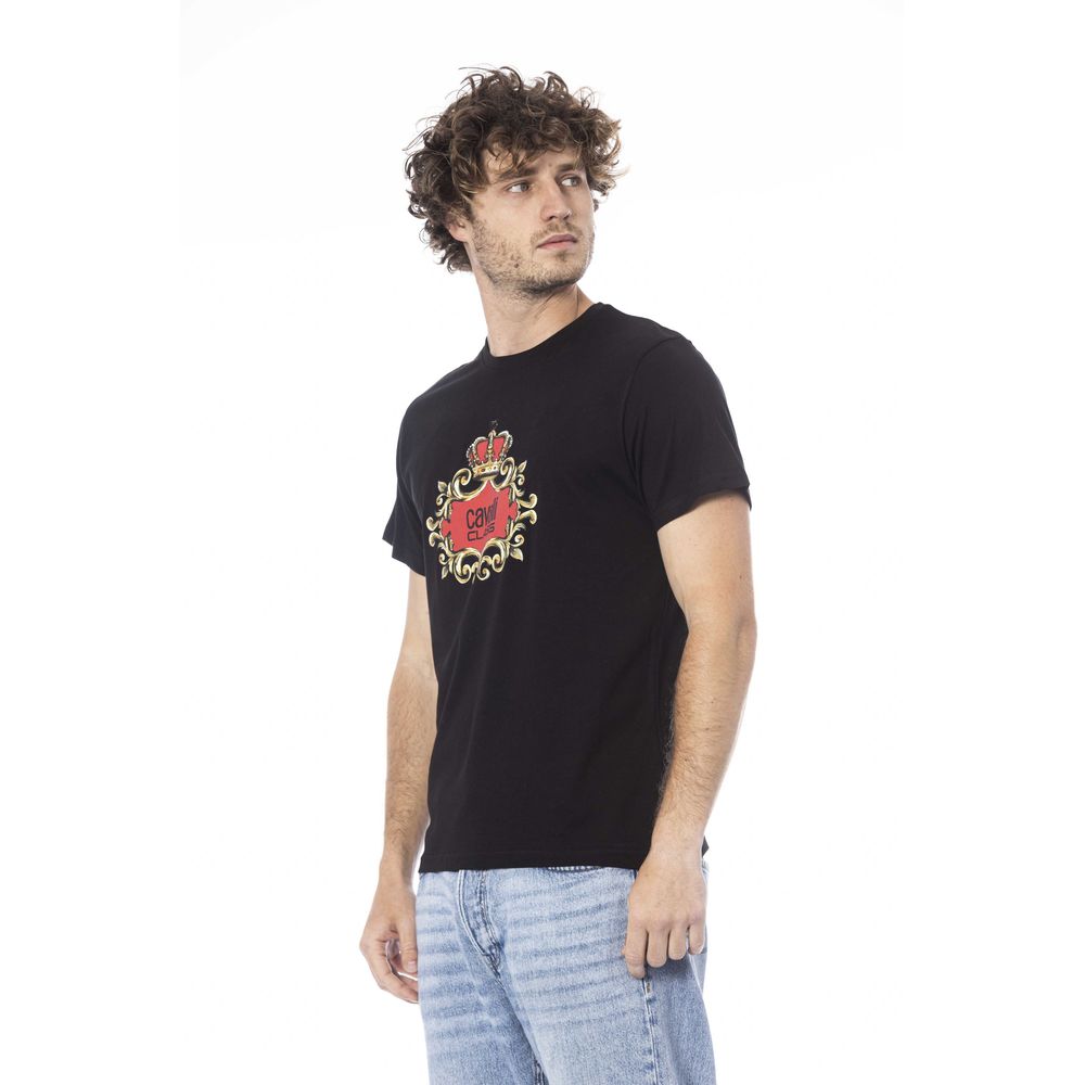 Black Cotton Men T-Shirt - GlamHub Luxury and Icon Brand Clothing