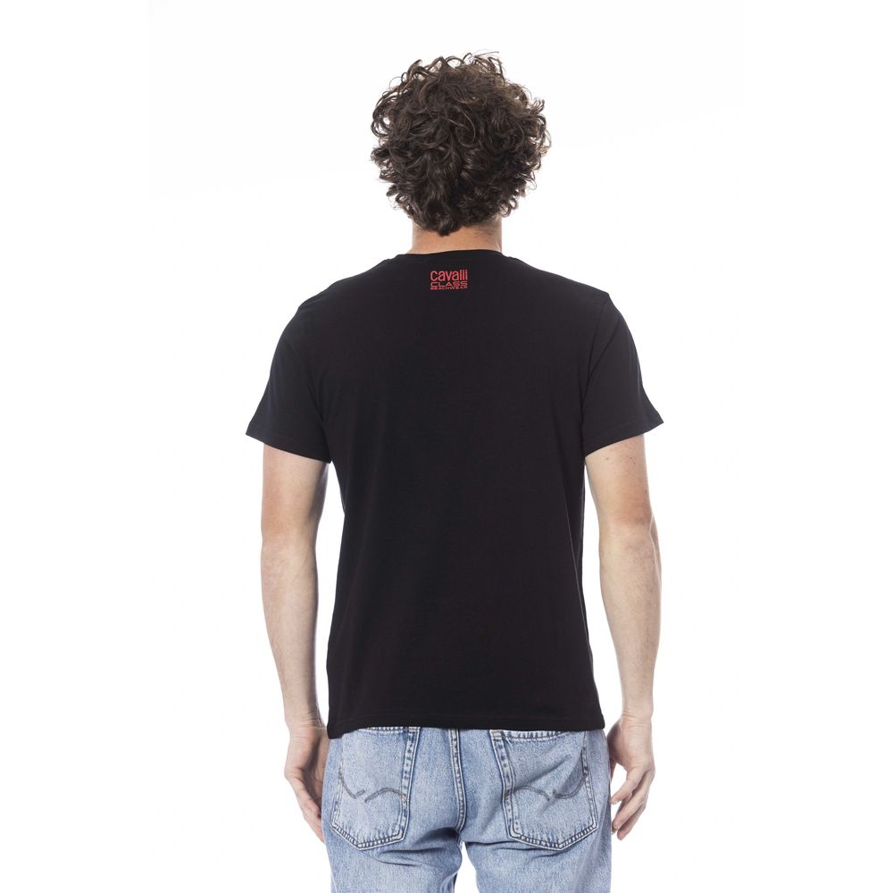 Black Cotton Men T-Shirt - GlamHub Luxury and Icon Brand Clothing