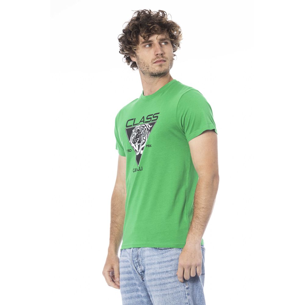 Green Cotton Men T-Shirt - GlamHub Luxury and Icon Brand Clothing