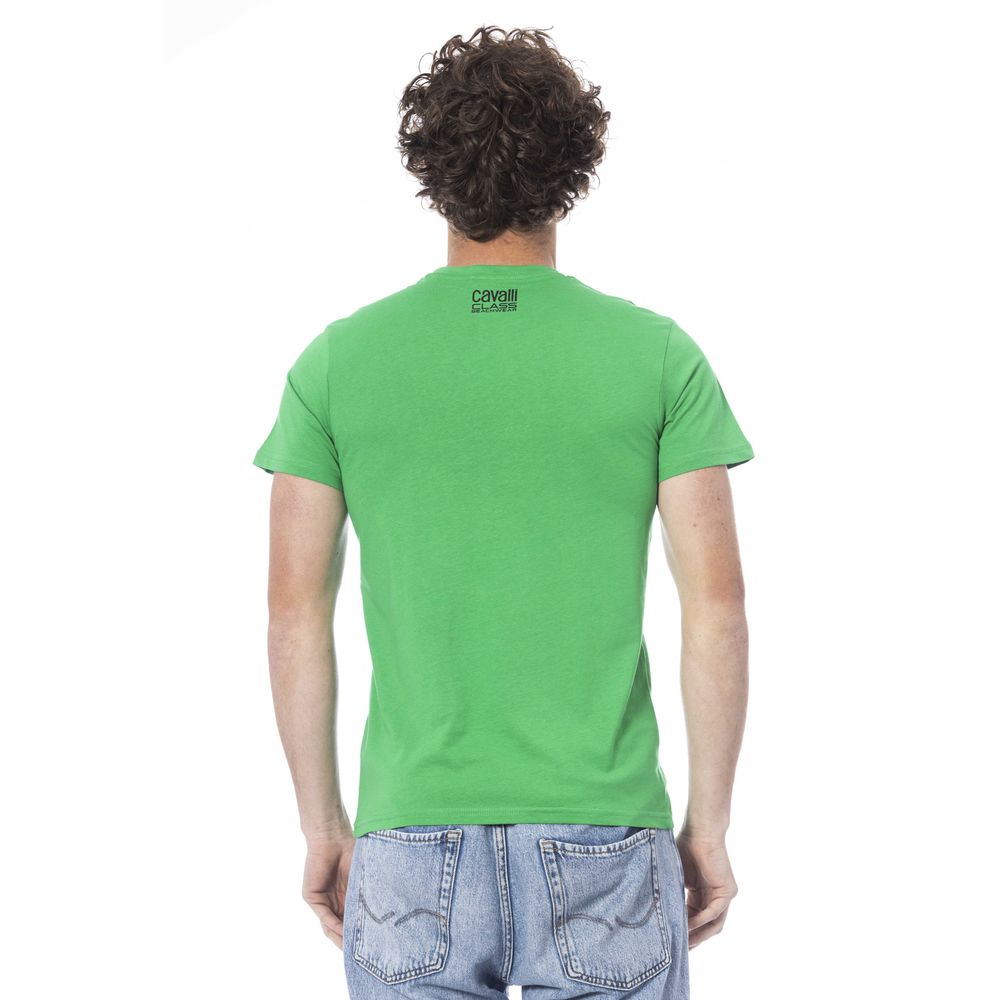 Green Cotton Men T-Shirt - GlamHub Luxury and Icon Brand Clothing