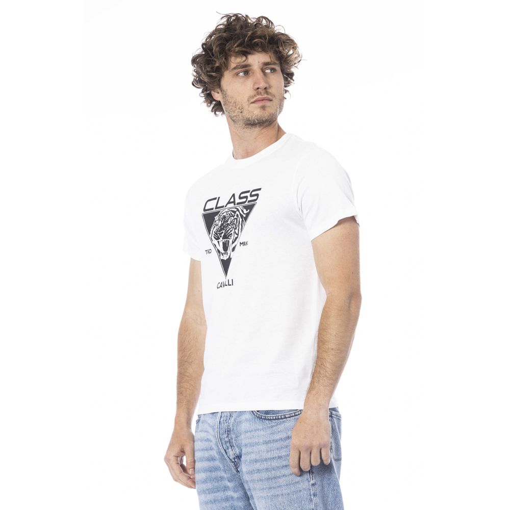 White Cotton Men T-Shirt - GlamHub Luxury and Icon Brand Clothing