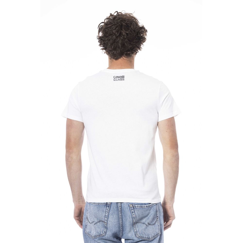 White Cotton Men T-Shirt - GlamHub Luxury and Icon Brand Clothing