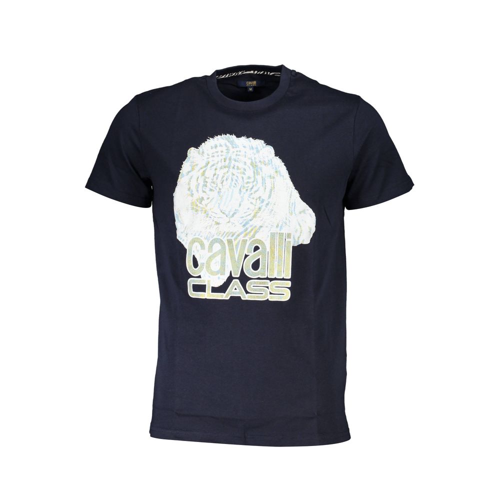 Blue Cotton T-Shirt - GlamHub Luxury and Icon Brand Clothing