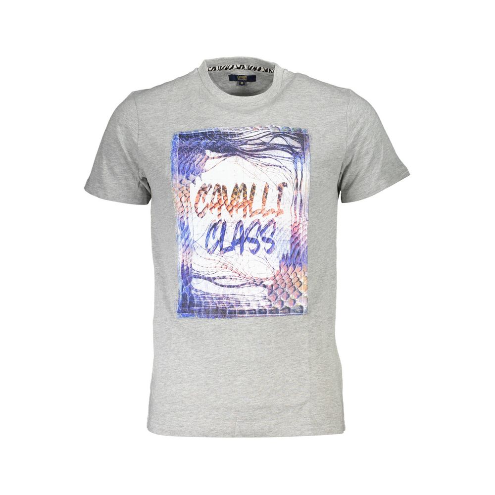 Gray Cotton T-Shirt - GlamHub Luxury and Icon Brand Clothing