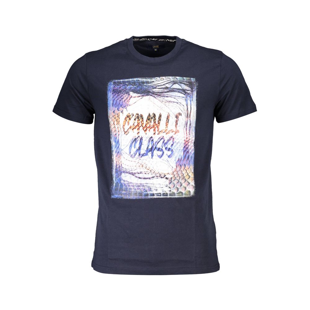 Blue Cotton T-Shirt - GlamHub Luxury and Icon Brand Clothing