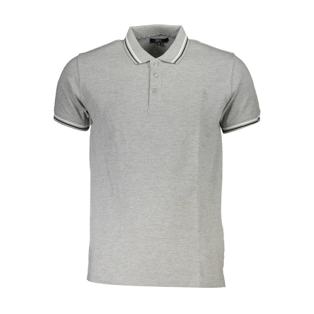 Gray Cotton Polo Shirt - GlamHub Luxury and Icon Brand Clothing